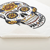Yellow Rose Sugar Skull Sherpa Deken (3/4)
