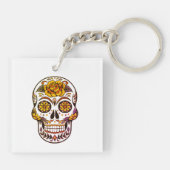 Yellow Rose Sugar Skull Sleutelhanger (Achterkant)