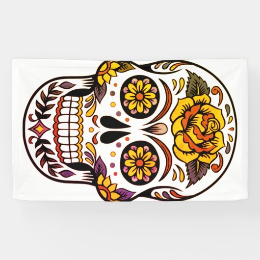 Yellow Rose Sugar Skull Spandoek (Horizontaal)