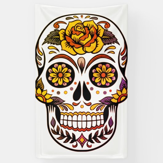 Yellow Rose Sugar Skull Spandoek (Verticaal)