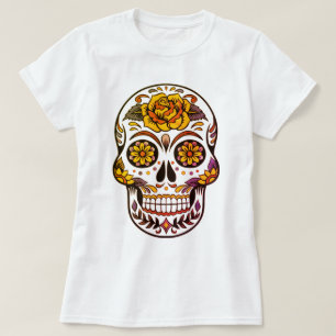 Yellow Rose Sugar Skull T-shirt