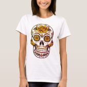 Yellow Rose Sugar Skull T-shirt (Voorkant)