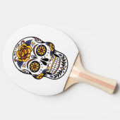 Yellow Rose Sugar Skull Tafeltennisbatje (Zijkant)