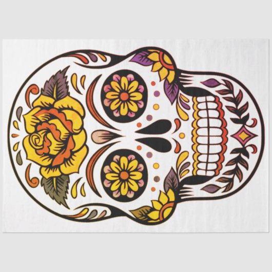 Yellow Rose Sugar Skull Tissuepapier (Voorkant)