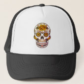 Yellow Rose Sugar Skull Trucker Pet (Voorkant)