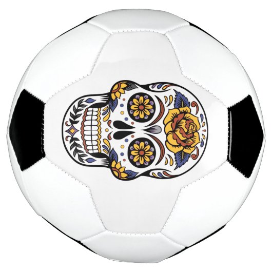 Yellow Rose Sugar Skull Voetbal (Gedraaid)