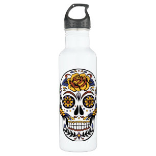 Yellow Rose Sugar Skull Waterfles