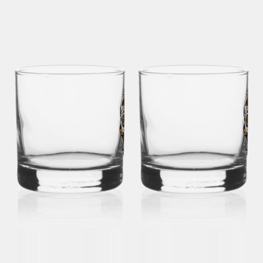Yellow Rose Sugar Skull Whisky Glas (Rechts)