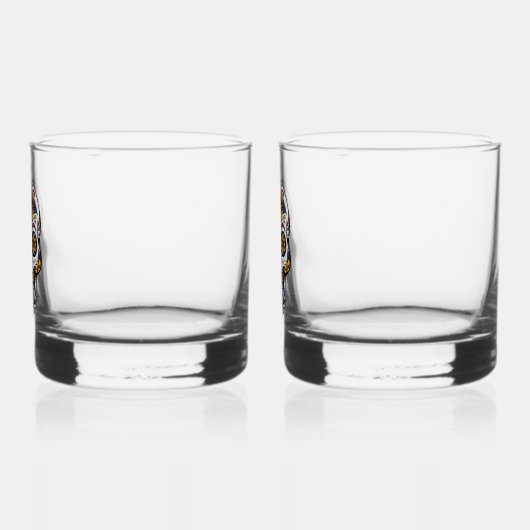 Yellow Rose Sugar Skull Whisky Glas (Links)
