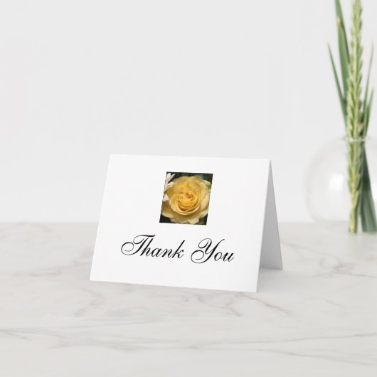 Yellow Rose Thank You Note Bedankkaart (Voorkant)