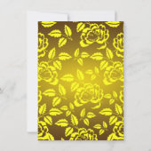 Yellow Rose & Tiara Verjaardag Uitnodiging (Achterkant)