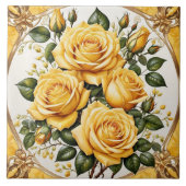 Yellow Rose Trendy Mooi Collectie Tegeltje (Voorkant)