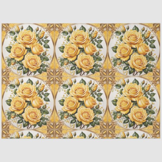 Yellow Rose Trendy Mooi Collectie Tissuepapier (Voorkant)