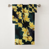 Yellow Rose Trio Abstract Patroon Bad Handdoek (Insitu)