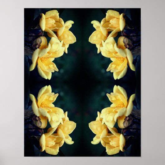 Yellow Rose Trio Abstract Poster (Voorkant)