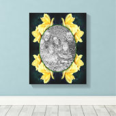 Yellow Rose Trio Lijst Creëer Uw eigen foto Canvas Afdruk (Insitu (Houten vloer))