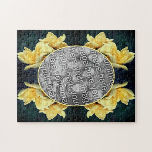 Yellow Rose Trio Lijst Creëer Uw eigen foto Legpuzzel (Horizontaal)