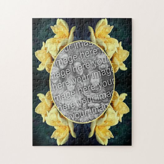 Yellow Rose Trio Lijst Creëer Uw eigen foto Legpuzzel (Verticaal)