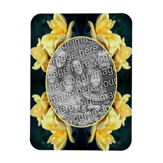 Yellow Rose Trio Lijst Creëer Uw eigen foto Magneet (Verticaal)