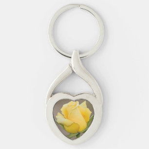 Yellow Rose Twisted Heart Sleutelhanger