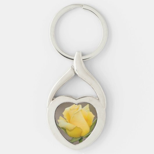 Yellow Rose Twisted Heart Sleutelhanger (Voorkant)