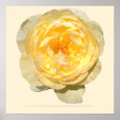 Yellow Rose Vintage Geometric Poster Print (Voorkant)