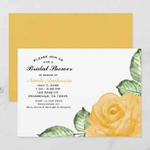 Yellow Rose Vrijgezellenfeest Elegant Party Invita Kaart