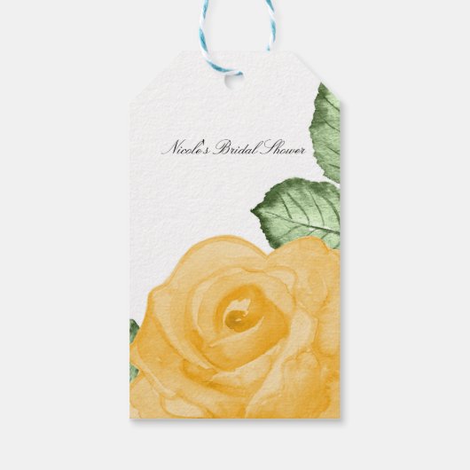Yellow Rose Vrijgezellenfeest Elegante bruiloft gu Cadeaulabel (Achterkant)