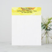 Yellow Rose Waterverf Letterhead Briefhoofd Sjabloon (Staand voorkant)