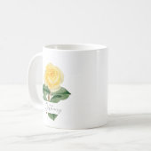 Yellow Rose | Waterverf naam Koffie Mok (Voorkant links)