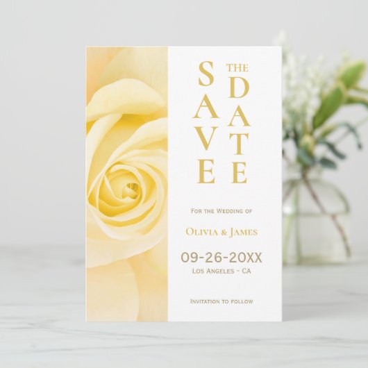 Yellow Rose Wedding Bewaar de datum Save The Date (Staand voorkant)