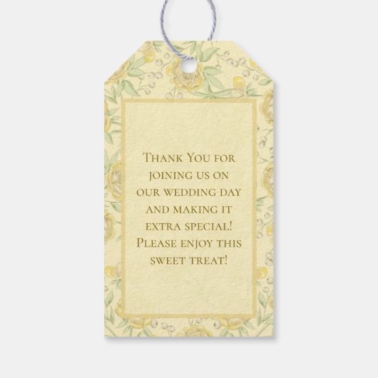 Yellow Rose Wedding Cadeaulabel (Achterkant)