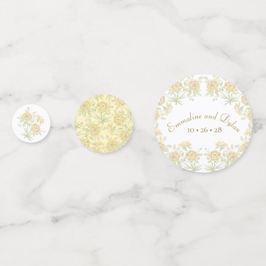 Yellow Rose Wedding Confetti (Voorkanten)