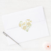 Yellow Rose Wedding Hart Sticker (Envelop)