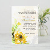 Yellow Rose Wedding Invitation Kaart (Staand voorkant)