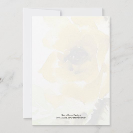 Yellow Rose Wedding Invitation Kaart (Achterkant)