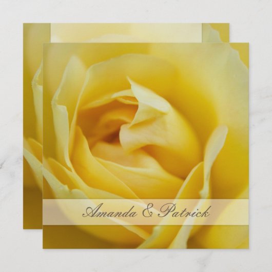 Yellow Rose ・ Wedding Invitation Kaart (Voorkant / Achterkant)