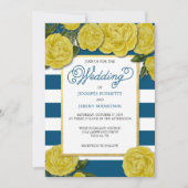 Yellow Rose Wedding Invite Kaart (Voorkant)