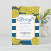 Yellow Rose Wedding Invite Kaart (Staand voorkant)