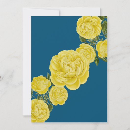 Yellow Rose Wedding Invite Kaart (Achterkant)