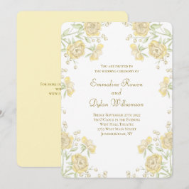 Yellow Rose Wedding Kaart