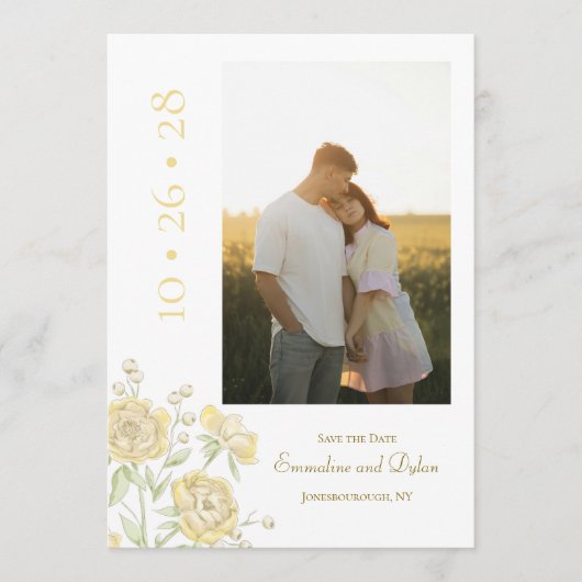 Yellow Rose Wedding Kaart (Voorkant)