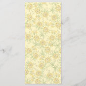 Yellow Rose Wedding Menus Menu (Achterkant)