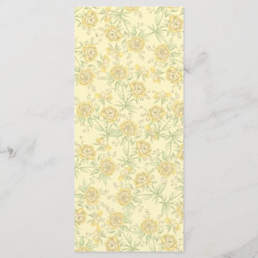 Yellow Rose Wedding Menus Menu (Achterkant)