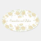 Yellow Rose Wedding Ovale Sticker (Voorkant)