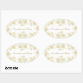 Yellow Rose Wedding Ovale Sticker (Vel)