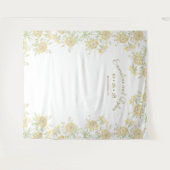 Yellow Rose Wedding Photo Backdrop Wandkleed (Voorkant (horizontaal))