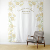 Yellow Rose Wedding Photo Backdrop Wandkleed (In situ)