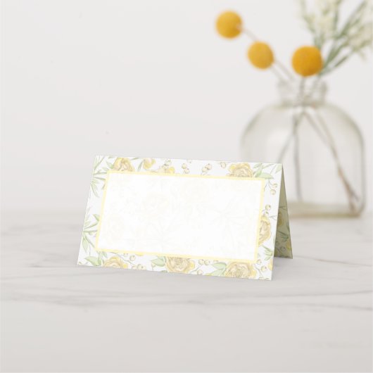 Yellow Rose Wedding Plaatskaartje (Voorkant)