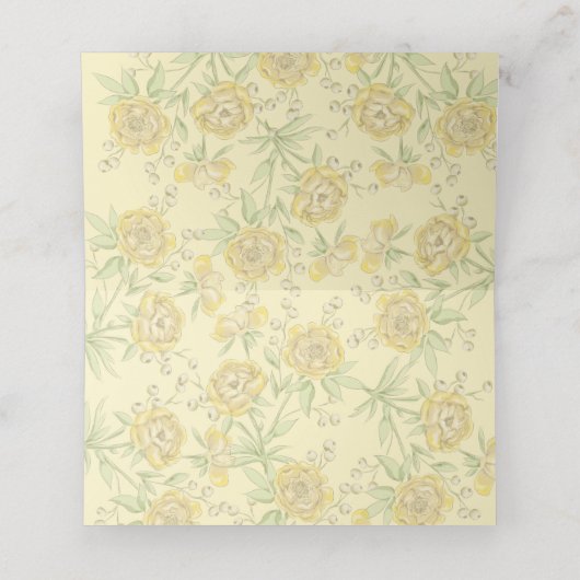 Yellow Rose Wedding Plaatskaartje (Binnenkant ongevouwen)